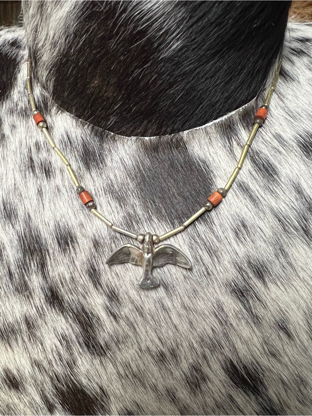 Vintage. Native liquid nickel silver.necklace